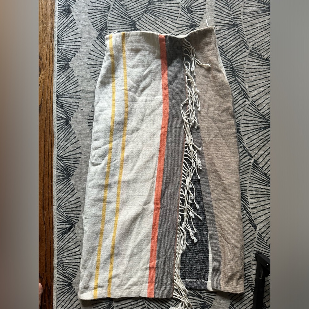 Zara striped linen skirt with high slit size medium